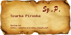 Szarka Piroska névjegykártya