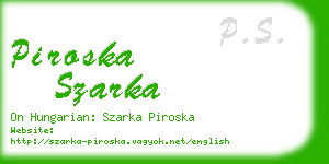 piroska szarka business card